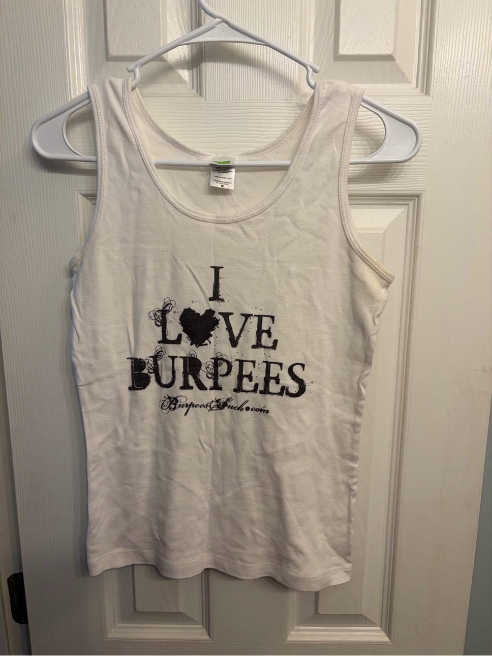 White 'I Love Burpees' Graphic Tank Top